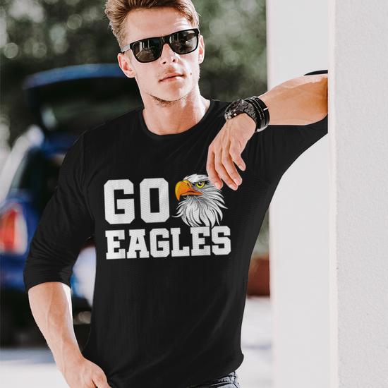 Go Eagles School Team Spirit Dress Up Day Eagle Mascot Long Sleeve T Shirt Seseable CA