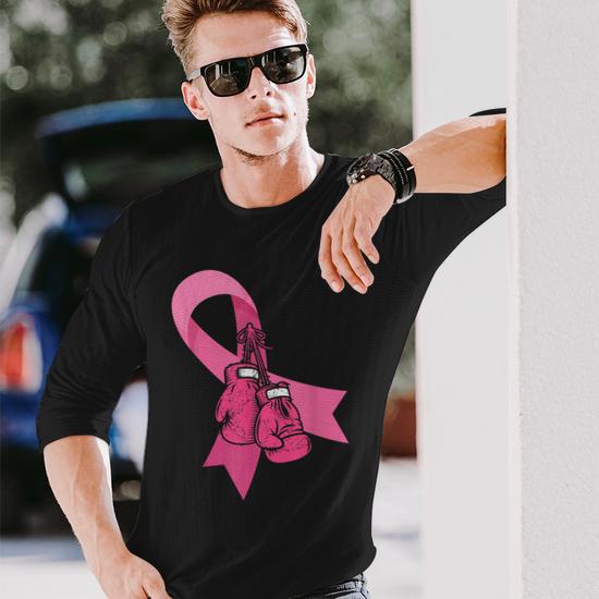 T-shirt Octobre Rose Avec Gants De Boxe | Message De Solidarité Contre Le Cancer Du Sein | Femme Forte Et Combative