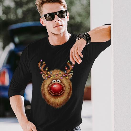 Printera Maglione Di Natale Unisex Con Alce E Renna Divertente | Felpa Ugly Christmas Navy | Regalo Originale Stampato In Germania