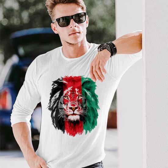 Afghanistan Flag Lion Free Afghanistan Long Sleeve T-Shirt - Thegiftio