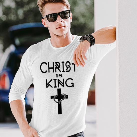 Gesu Cristo E Il Re Religioso Croce Gesu Regalo Maglia A Manica Maglietta a maniche lunghe Novitaregali