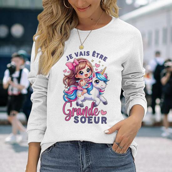 T-shirt "Future Grande Sœur 2025" - Pour Annoncer Une Grossesse, Cadeau Pour Grande Sœur, Coupe Classique