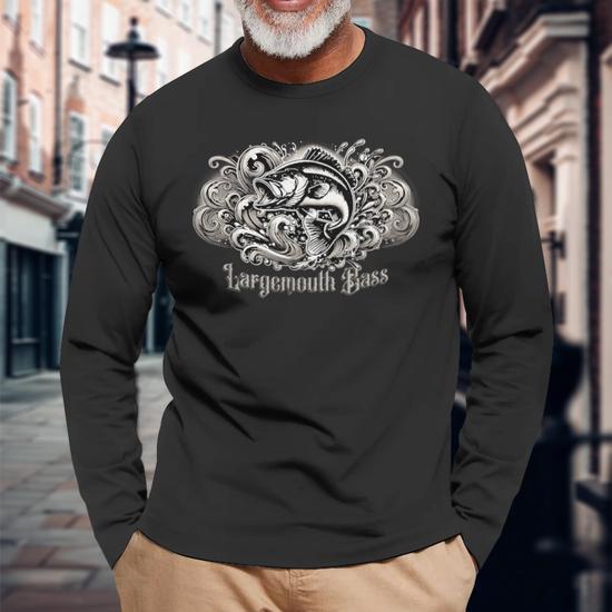 T-shirt Homme Pêche - Achigan Grande Bouche - Cadeau Pêcheur - Gildan 5000