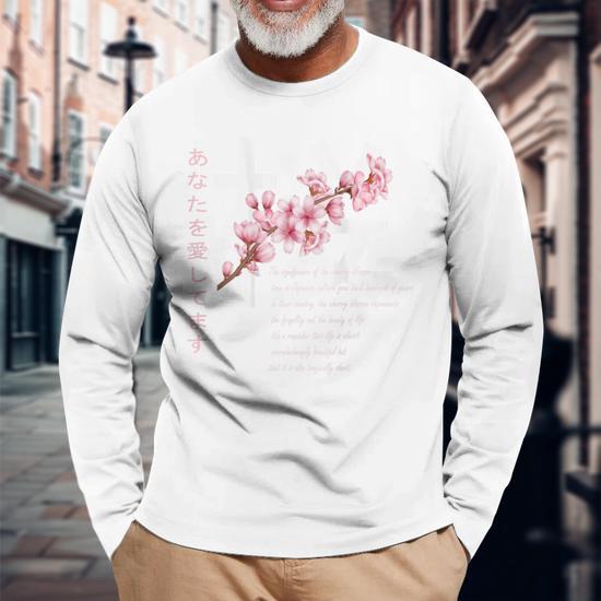 Cherry Blossom Japanese Harajuku Anime Manga Long Sleeve T-Shirt
