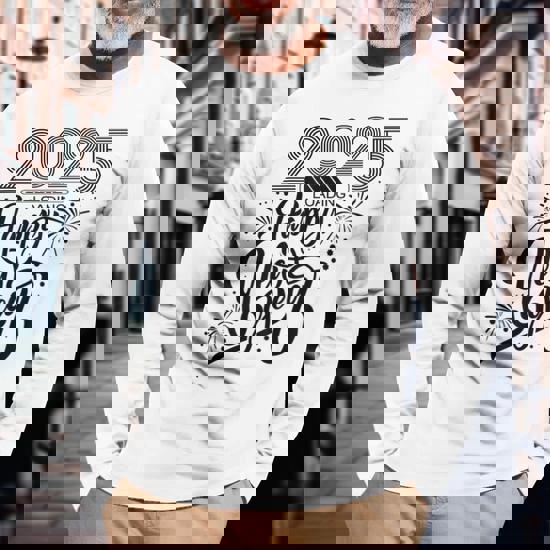Happy New Year 2025 Fireworks Loading Long Sleeve T-Shirt