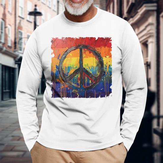 Canotta con simbolo della pace Y2K Patchwork Hippie Shirt
