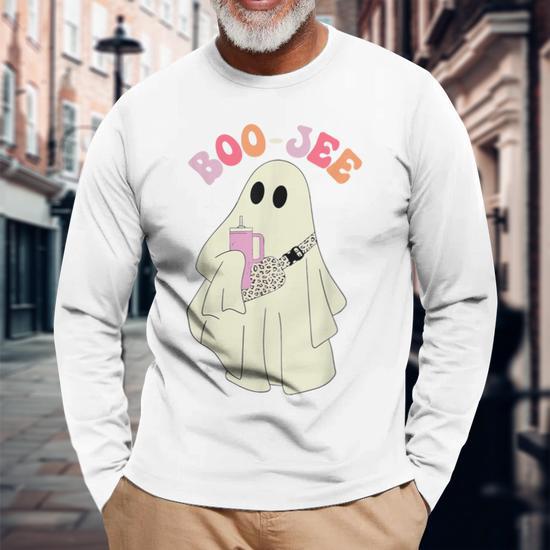 Spooky Season Cute Ghost Halloween Costume Boujee Boo Jee Long Sleeve T Shirt Monsterry