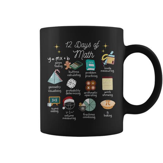 Christmas 12 Days Of Math Math Teacher Xmas Stem Stems Coffee Mug - Seseable