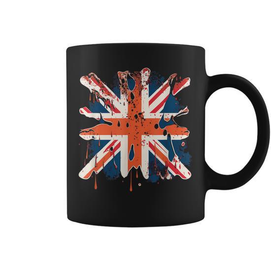 Distressed Union Jack British Flag Edgy Punk Coffee Mug - Monsterry