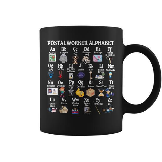 Postal Worker Alphabet Post Office Delivery Mailman Coffee Mug - Monsterry