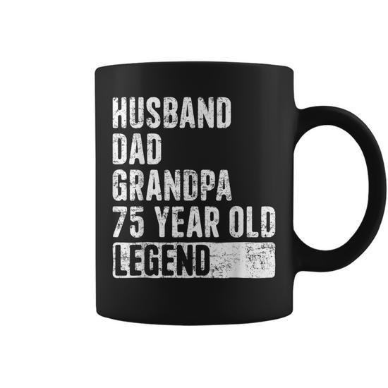 Husband Dad Grandpa 75 Year Old Legend 75Th Birthday Coffee Mug - Seseable