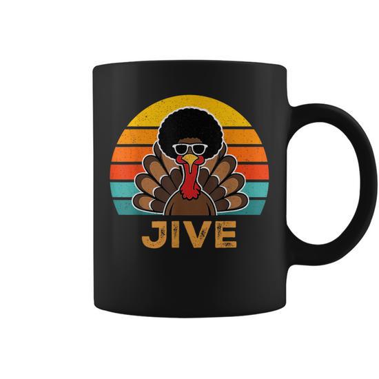 Jive Turkey Face Thanksgiving Turkey Retro Women Coffee Mug - Seseable