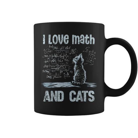 I Love Math And Cats Cat Lover Science Teacher Student Coffee Mug -  Thegiftio
