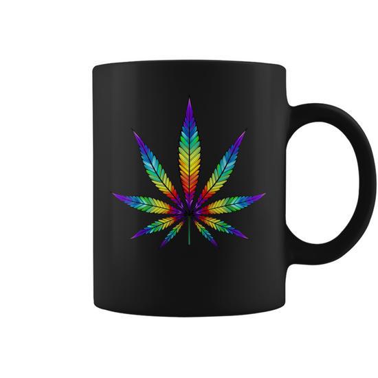 Tie Dye Cannabis Weed 420 Marijuana Leaf Lovers Women Coffee Mug - Monsterry