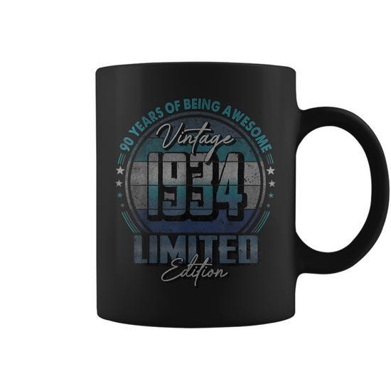 Vintage 1934 Limited Edition 90 Year Old 90Th Birthday Coffee Mug - Seseable
