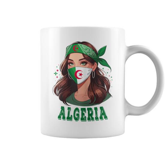 Mug Personnalisé Drapeau Algérie - Tasse à Café 325 Ml En Céramique Blanche, Fabrication Française