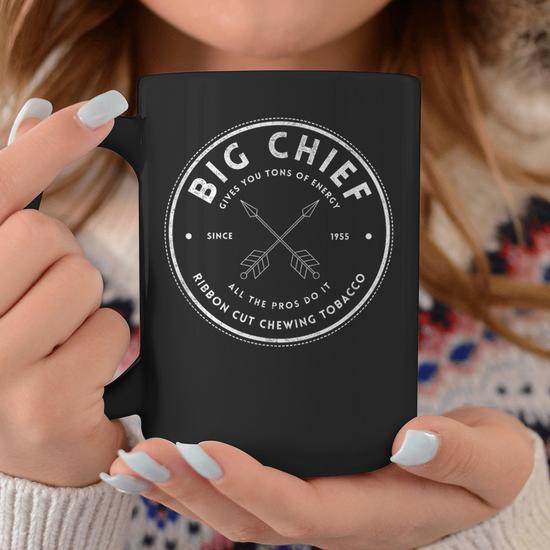 big chief ribbon cut chewing tobacco Big Chief Ribbon Cut Chewing Tobacco Vintage Logo Coffee Mug