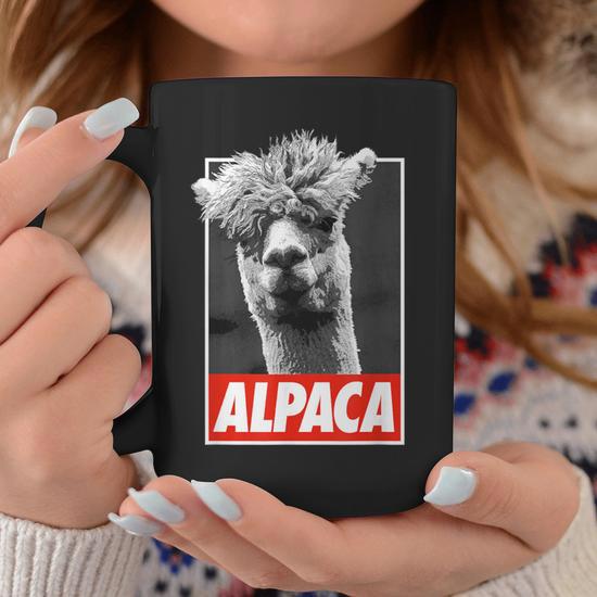 Mug Drôle "Alpaga Mes Bagages" - Tasse 10oz Céramique, Design Lama Ensoleillé