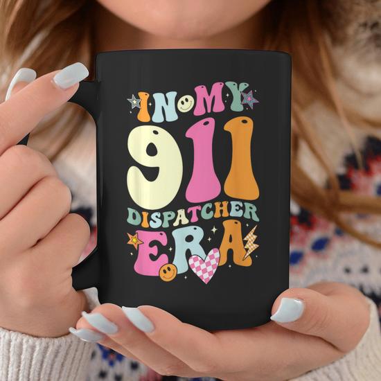 Groovy In My 911 Dispatcher Era 911 Dispatcher Retro Coffee Mug - Seseable