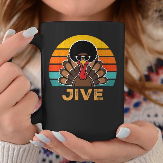 Jive Turkey Face Thanksgiving Turkey Retro Women Coffee Mug - Seseable