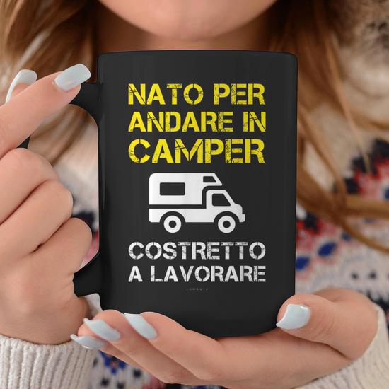 Tazza Divertente Per Camperisti: 'Camperin' Con Scritta In Tedesco, 330 Ml, Ceramica, Idea Regalo Per Campeggio E Vacanze