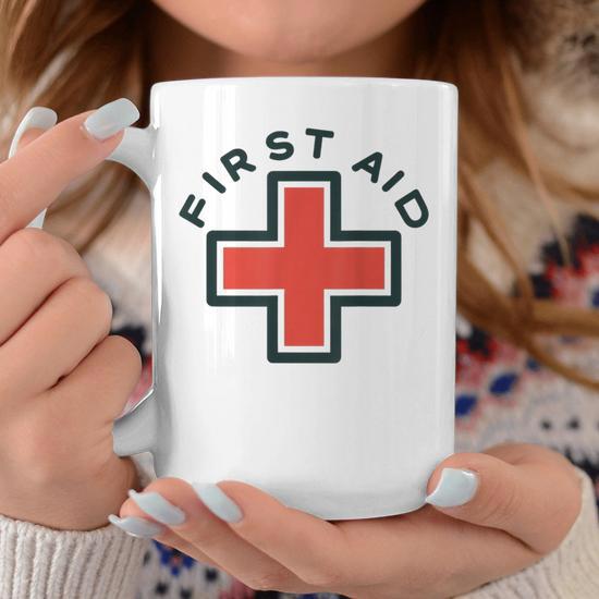 Cool First Aid Cross For Emergency Events Concerts Crew Coffee Mug -  Monsterry