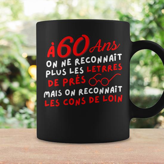 Mug Anniversaire Drôle "60 Ans" – Céramique, 330ml, Message Humoristique, Cadeau Original