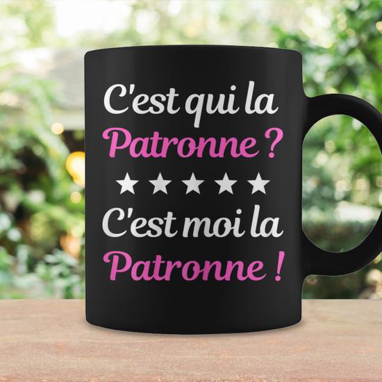 2 Mugs "Je Suis Le Patron / Je Suis La Patronne" - Grès Blanc - Neuf Sous Emballage