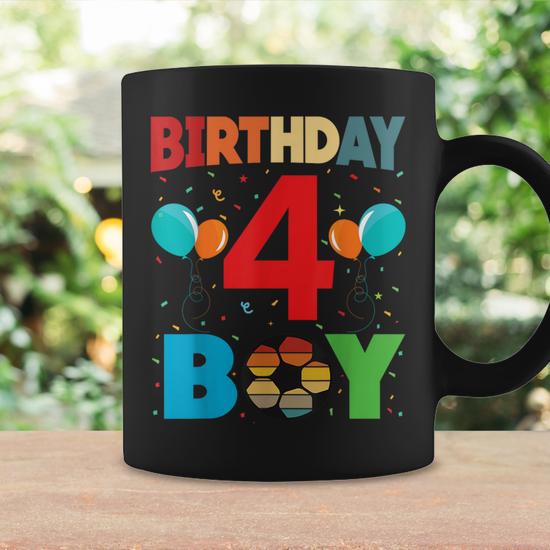 De Futbol Para Ninos De 4 Anos Regalo De 4 Cumpleanos Para Ninos Taza de cafe Regaloses