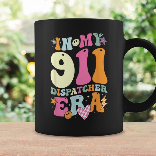 Groovy In My 911 Dispatcher Era 911 Dispatcher Retro Coffee Mug - Seseable