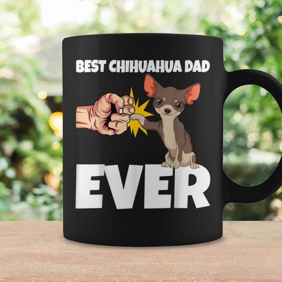 Taza Best Chihuahua Dad Ever Gift Taza de café-0095-Negro