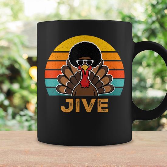 Jive Turkey Face Thanksgiving Turkey Retro Women Coffee Mug - Seseable