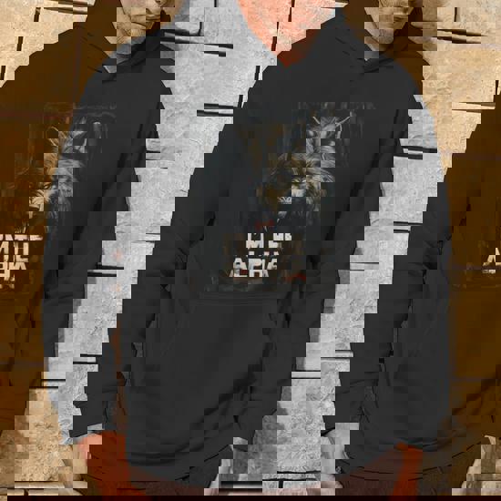 Cool Graphic I'm The Alpha Wolf Trendy Hoodie | Seseable UK