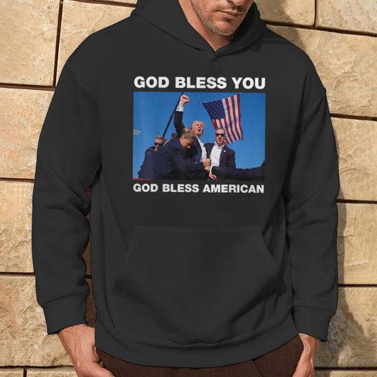 Donald Trump 2024 God Bless You God Bless America Hoodie - Monsterry