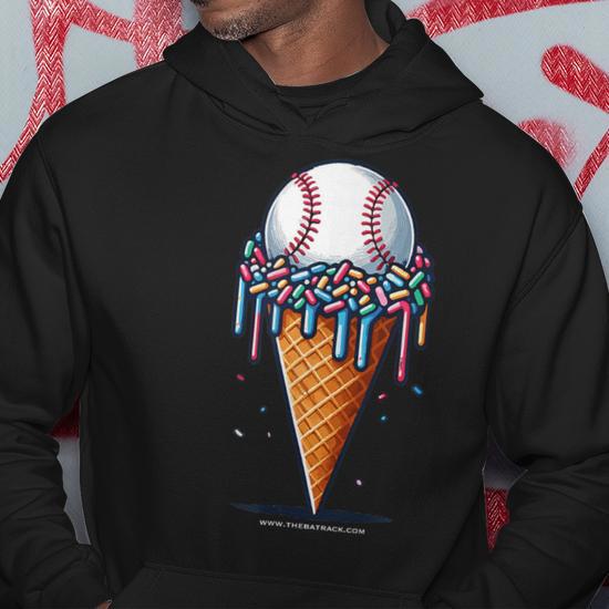 Baseball Drip Ice Cream Cone With Sprinkles Hoodie Thegiftio UK