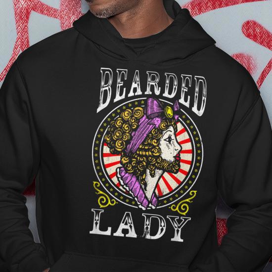 Circus Staff Bearded Lady Costume Vintage Carnival Party Hoodie - Monsterry Circus Staff Bearded Lady Costume Vintage Carnival Party Hoodie - Monsterry