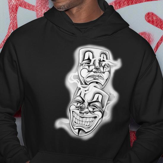 Sweat à Capuche Chicano – Smile Now Cry Later – Style Lowrider Blackwork – Coupe Classique - 7