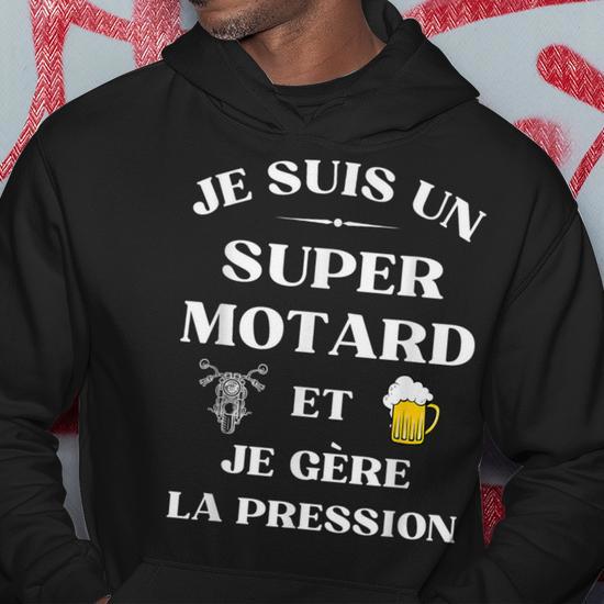 Sweat à Capuche Motard Humour - Coupe Classique, 241 G, Parfait Pour Les Bikers Et Passionnés De Moto