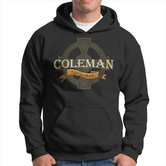 Coleman Irish Surname Coleman Irish Family Name Celtic Cross Hoodie Monsterry