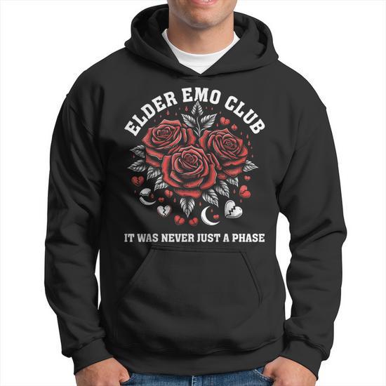 Elder Emo Club It Was Never Just A Phase Emo Goth Punk Hoodie Thegiftio UK