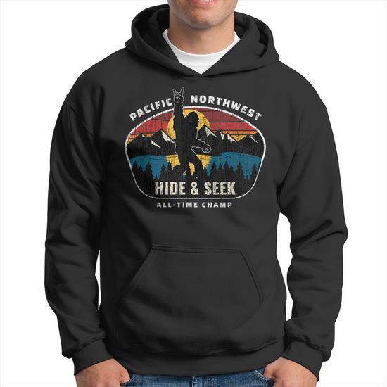 Pacific Northwest Bigfoot Hide And Seek Champ Sasquatch Hoodie