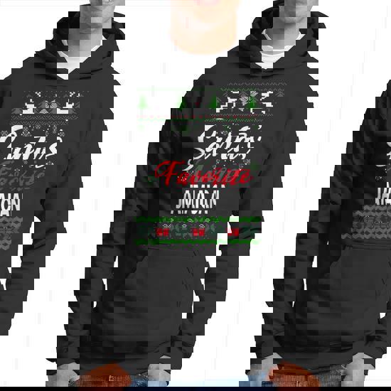 Santa's Favorite Jamaican Xmas Light Santa Hat Christmas T-Shirt