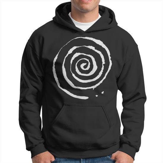 Spiral – Felpa Con Cappuccio Uomo Nera, 100% Cotone, Con Stampa Bulldog In Moto, Vestibilità Regular, Coulisse Regolabile