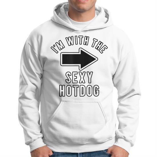 Couples Halloween Costume I'm With The Sexy Hot Dog Hoodie