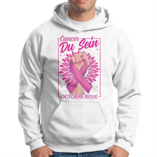 Sweat à Capuche Octobre Rose 2025 - Sweat-shirt Femme Avec Ruban Rose Pour Soutenir La Lutte Contre Le Cancer Du Sein