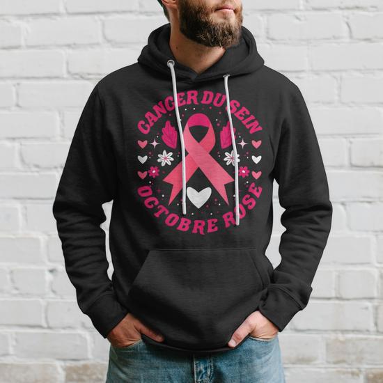 Sweat à Capuche Cancer Du Sein Octobre Rose – Ruban Rose, Message De Soutien – Cadeau Symbolique Pour Survivants, Proches, Sensibilisation - 3