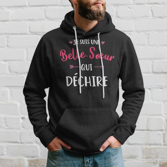 Sweat à Capuche « À Ma Sœur Au Grand Cœur » – Cadeau Personnalisé Drôle Et Tendre Pour Soeur