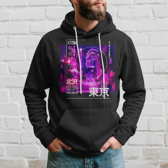 Japanese Streetwear Y2k Retro Vibes Vintage Tokyo Cyberpunk Hoodie 