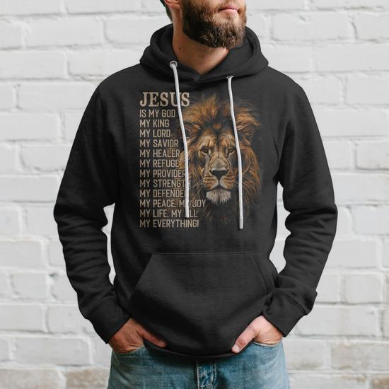 Jesus Is My God My King My Lord My Savior Religion God Bible Hoodie Thegiftio UK