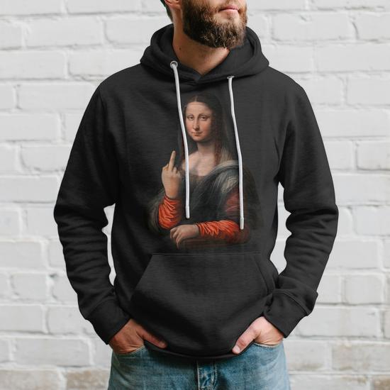 Mona Lisa Con Dedo Medio Grafico Ligero Sudadera Regaloses